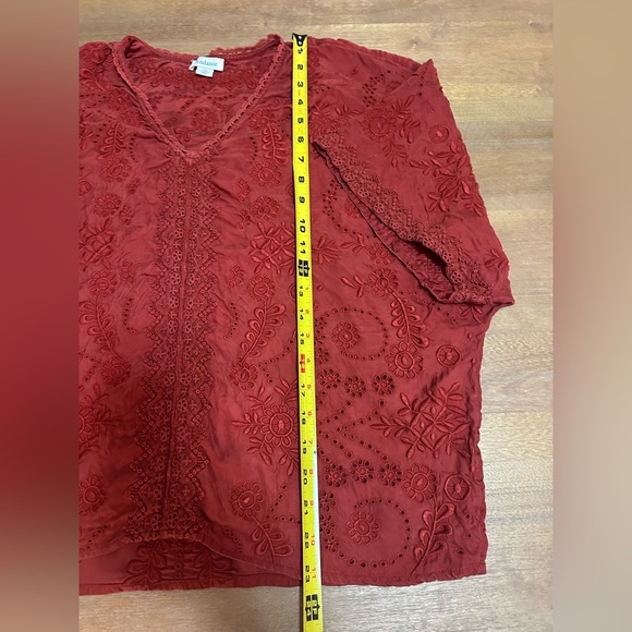 Sundance Women’s Rust Colored Embroidered Top XS - Picture 5 of 9